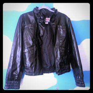 Lipstick Faux Leather Jacket
